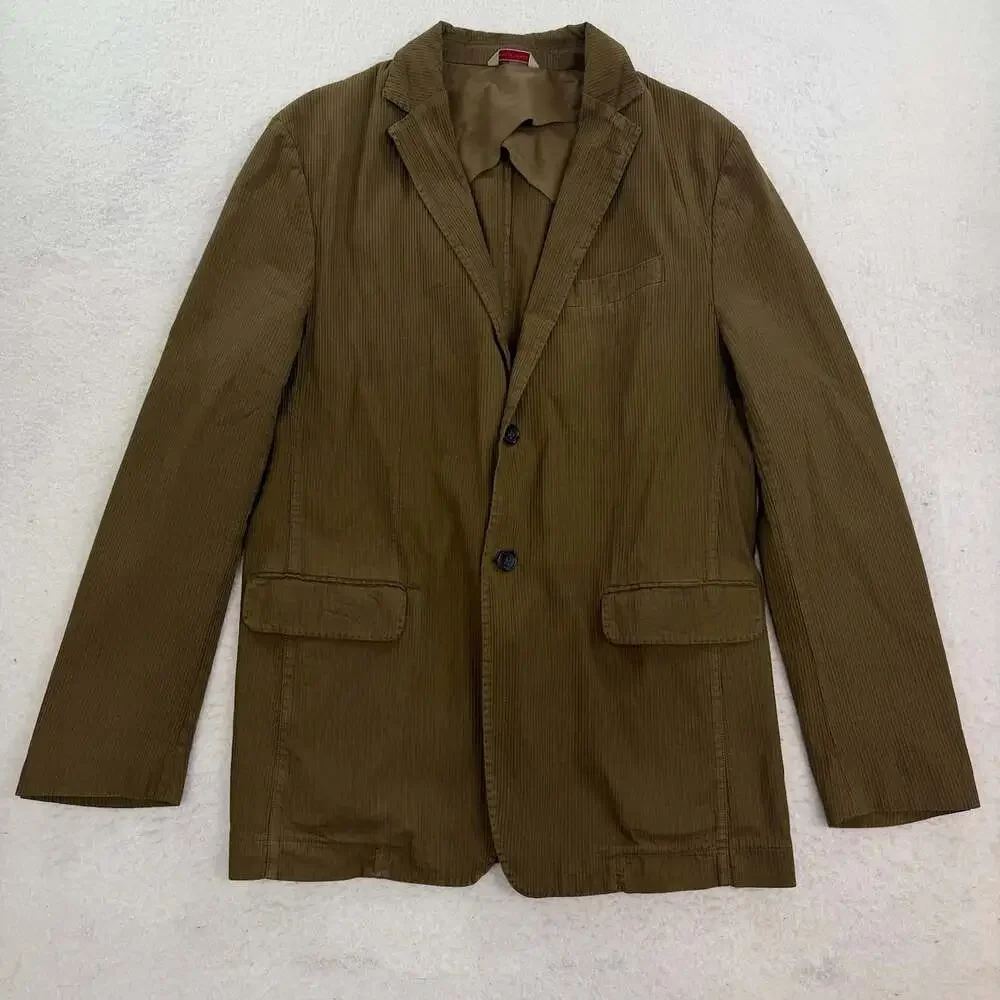 Banana Republic Heritage 2006 Blazer Mens 44R Olive Corduroy Ribbed Coat Jacket